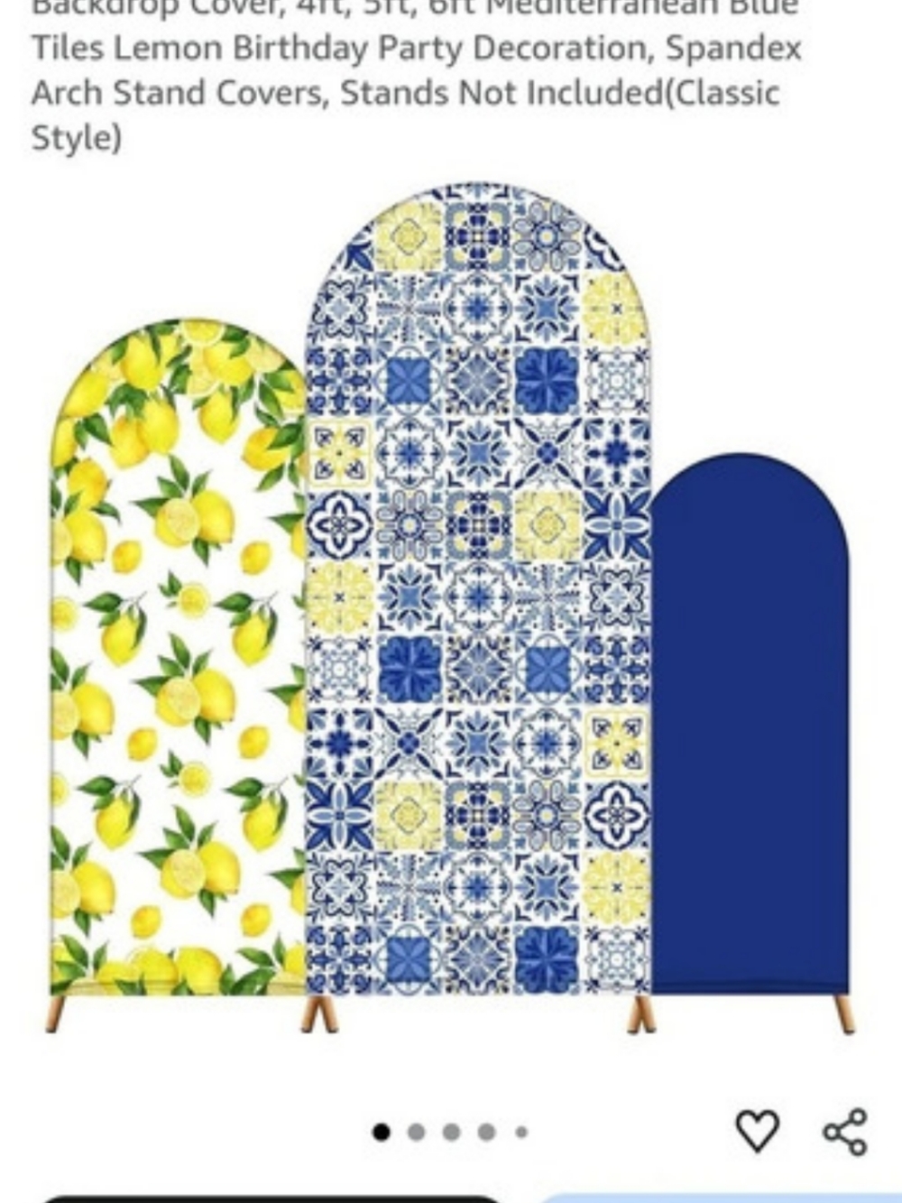 Tingjoo 3-Panel Folding Screen Floral Blue & Yellow Folding Screen NWT